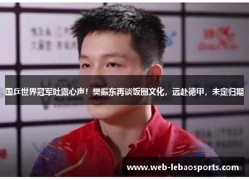 国乒世界冠军吐露心声！樊振东再谈饭圈文化，远赴德甲，未定归期